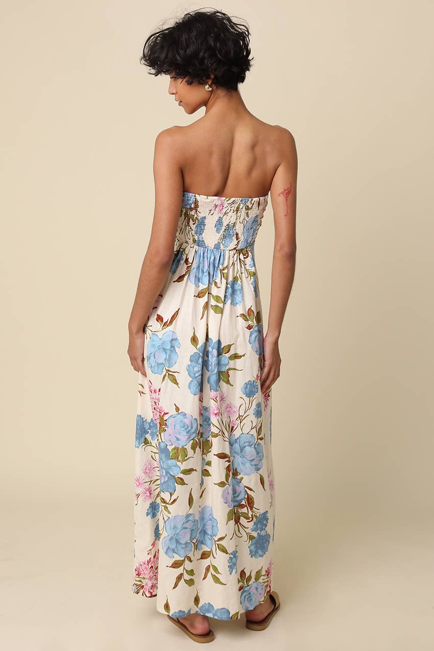 olivaceous green dress Olivaceous Sondra Floral Maxi Dress In Navy Green