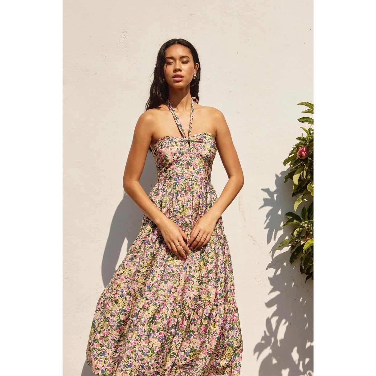 halter neck tiered dress Morning Glory - Dress Forum - FD9958 bow collar